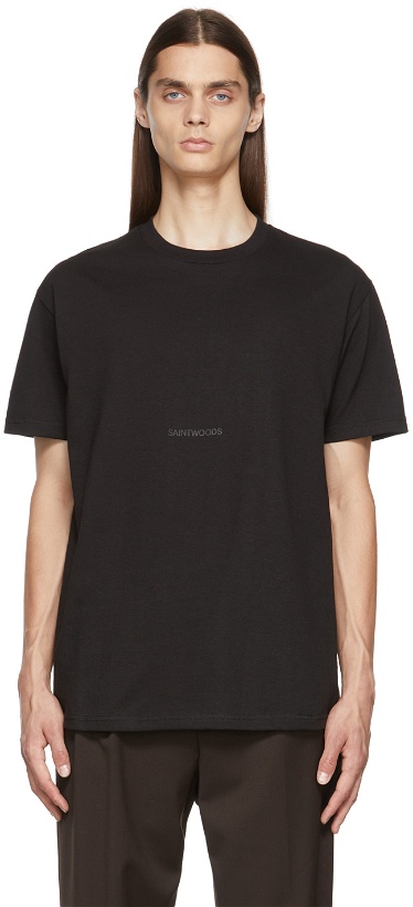 Photo: Saintwoods SSENSE Exclusive Black Logo T-Shirt