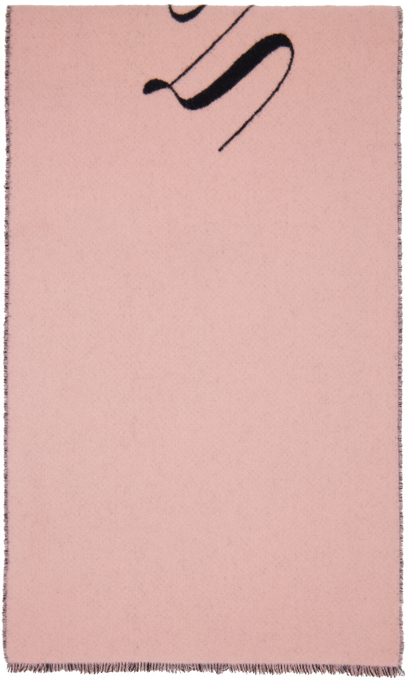 Jean Paul Gaultier Black & Pink 'Gaultier' Signature Scarf Jean