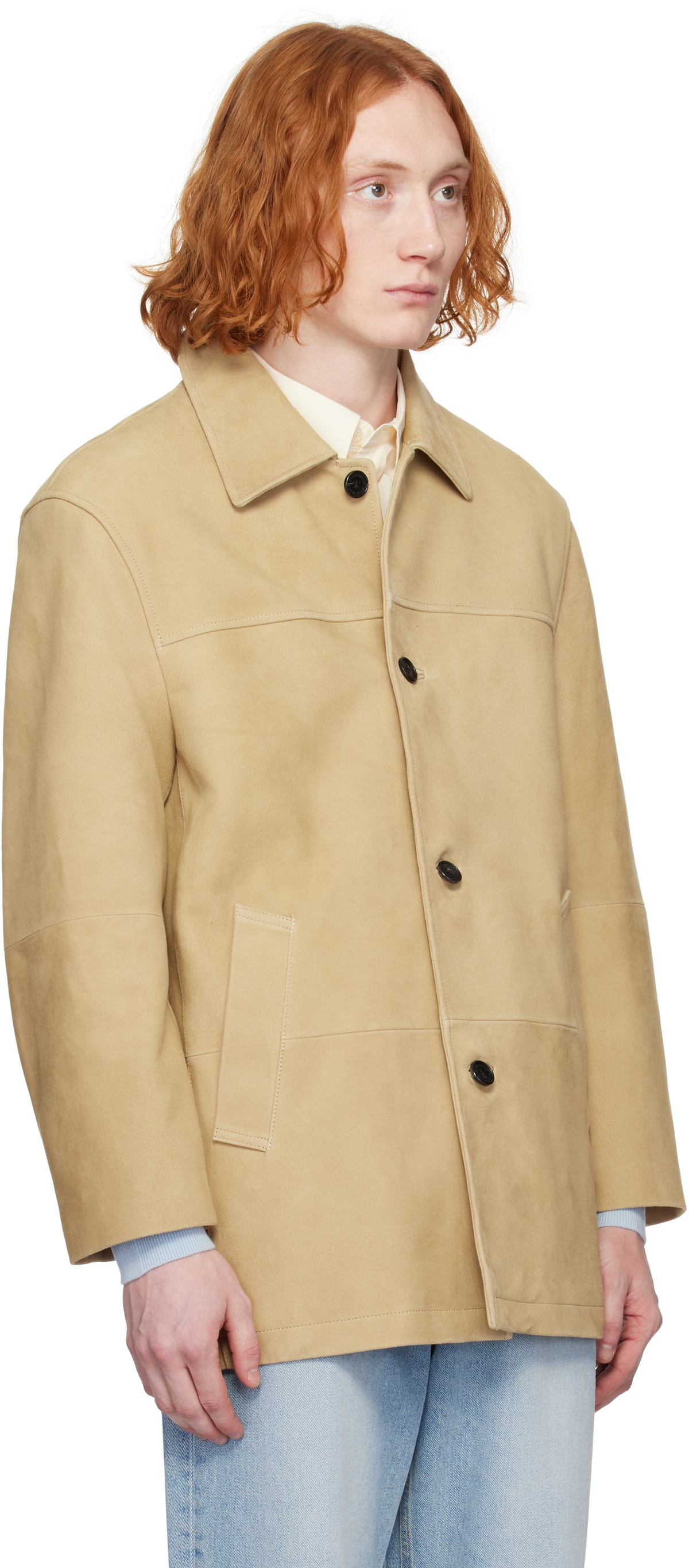 Dunst Tan Suede Half Leather Jacket Dunst
