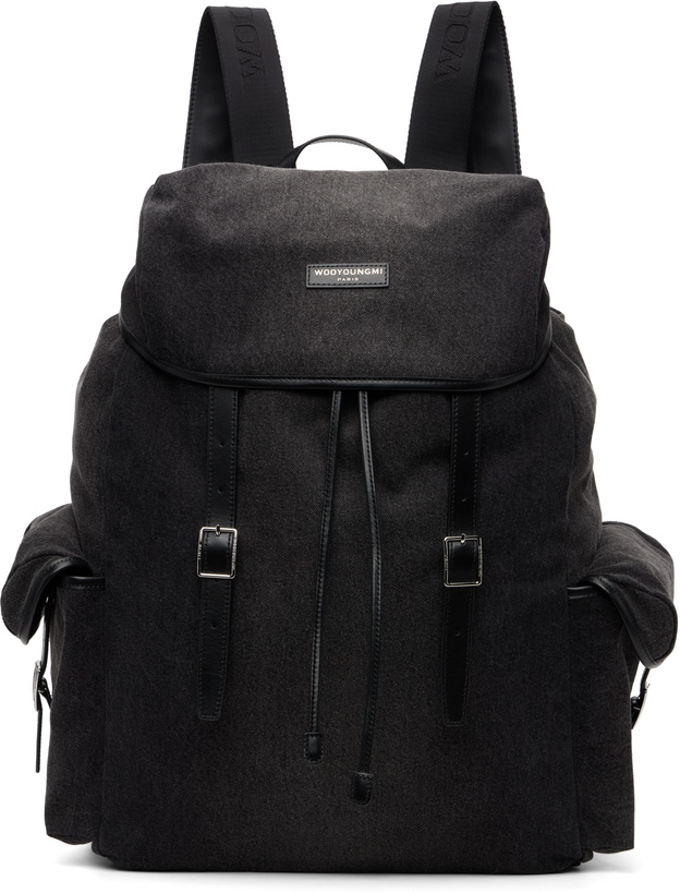 Photo: WOOYOUNGMI Black Denim Backpack
