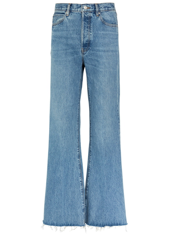 Photo: Frame The Lax Distressed Flared-leg Jeans Blue