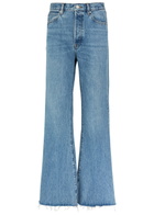 Frame The Lax Distressed Flared-leg Jeans Blue