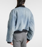 Balenciaga Cropped denim bomber jacket