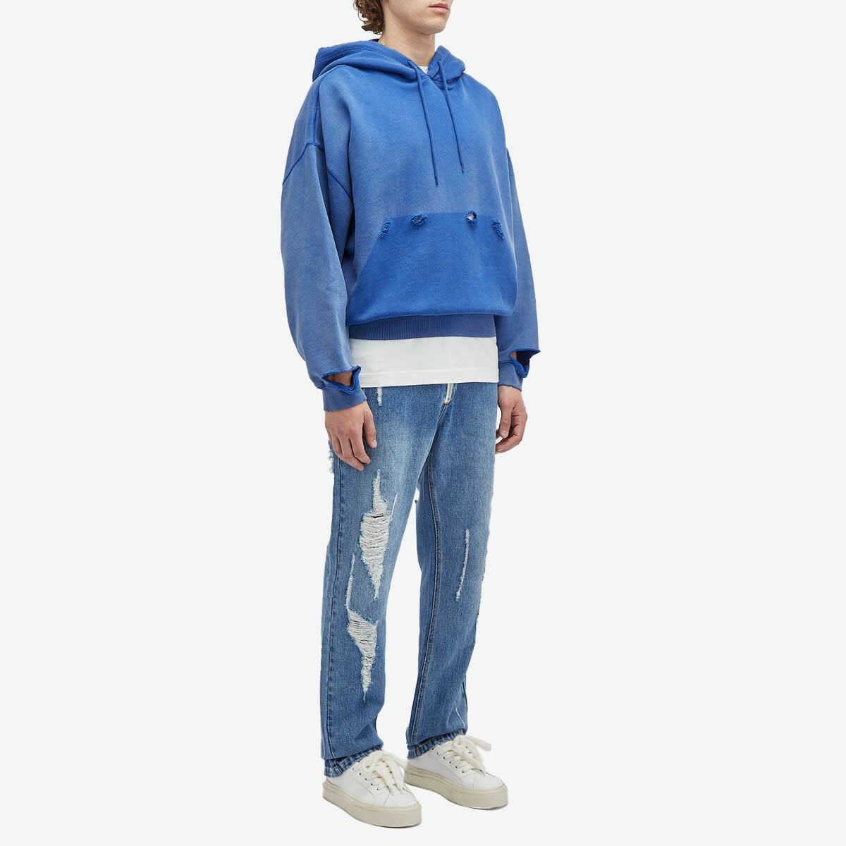 Cole Buxton Men's Pocket Fade Hoodie in Cobalt Blue
