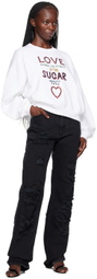 Dolce & Gabbana White Crystal-Cut Sweatshirt
