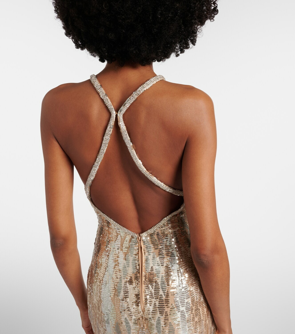 Elie Saab Sequined silk-blend gown