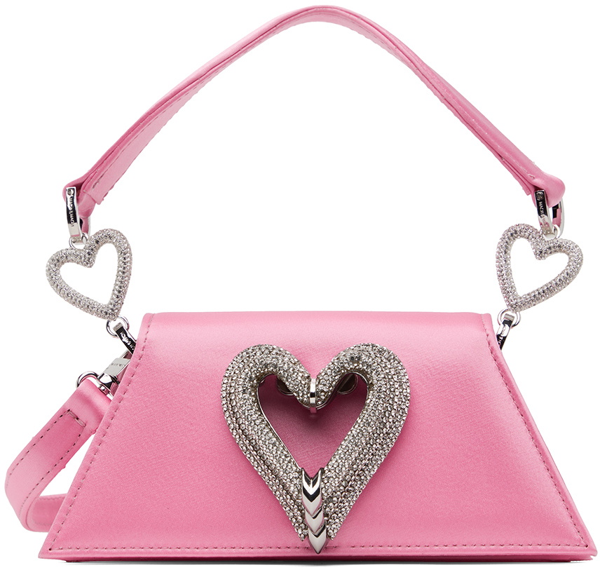 MACH & MACH Pink Mini Triple Heart Samantha Bag MACH & MACH