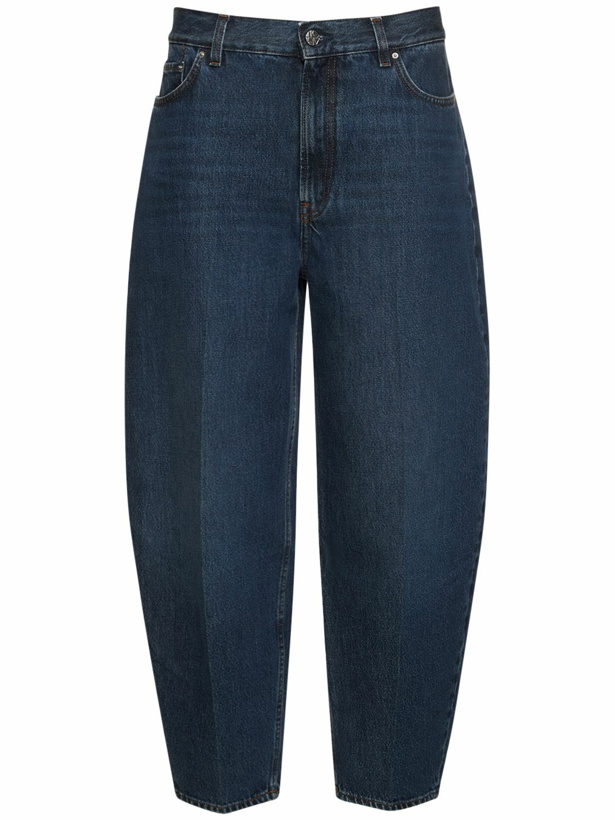 Photo: TOTEME - Tapered Cotton Denim Wide Jeans