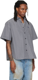 VETEMENTS Black Metal Logo Checked Shirt