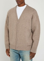 Axel Arigato Milo Logo-embroidered Wool Cardigan Brown