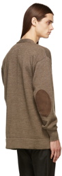 Maison Margiela Brown Elbow Patch Cardigan