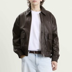 Studio Nicholson Men's Piston Leather Bomber Jacket in Brown