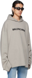 Balenciaga Grey Blurry Logo Hoodie