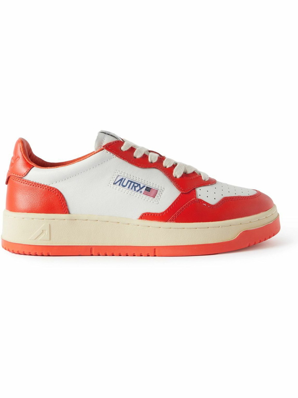 Photo: Autry - Medalist Two-Tone Leather Sneakers - Orange