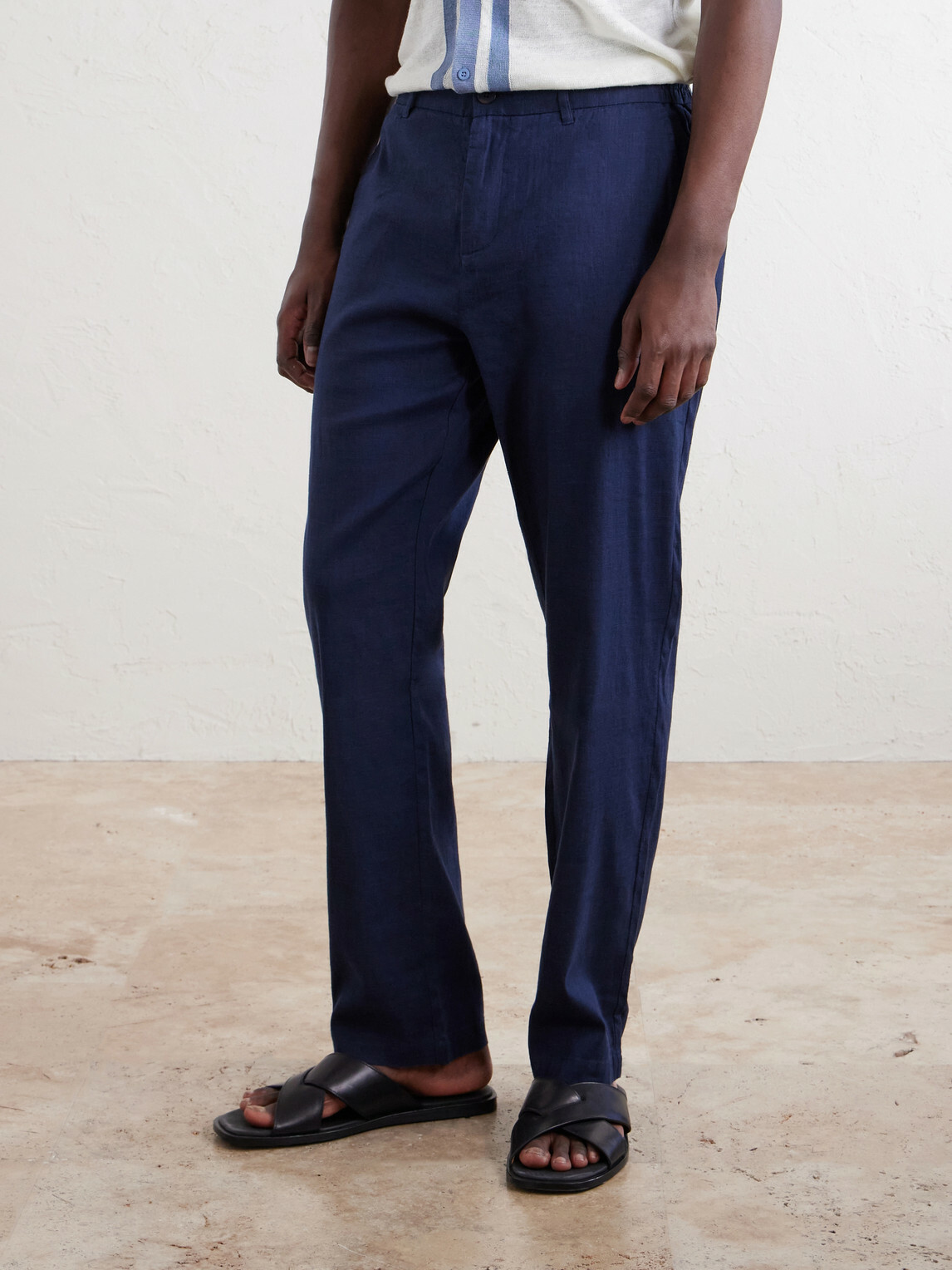 Onia - Straight-Leg Linen-Blend Trousers - Blue