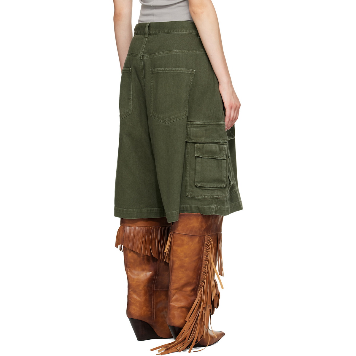 ABRA Khaki Cotton Cargo Shorts