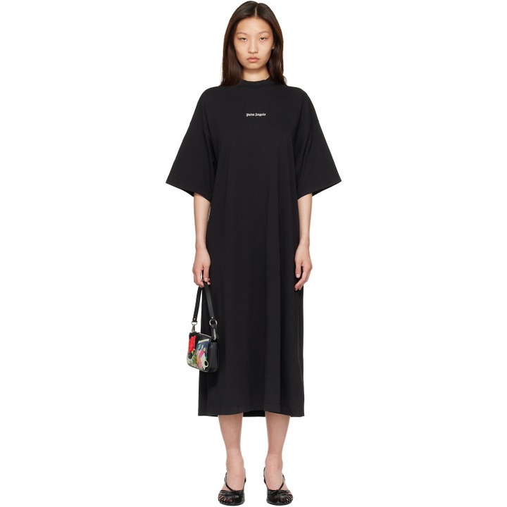 Photo: Palm Angels Black 'Milan LA' T-shirt Maxi Dress
