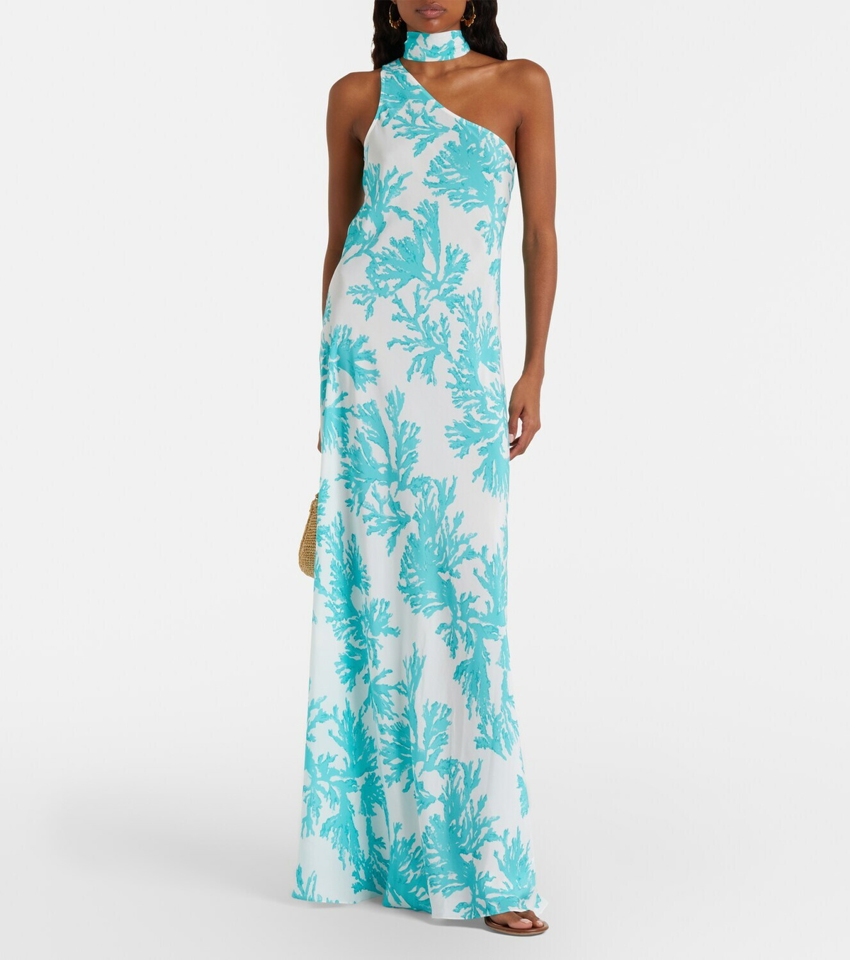 Alexandra Miro Odetta scarf-detail one-shoulder gown