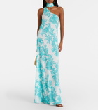 Alexandra Miro Odetta scarf-detail one-shoulder gown