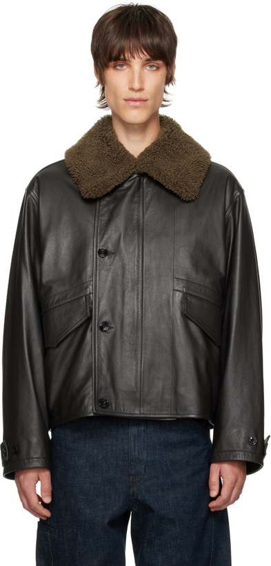 Photo: LEMAIRE Brown Quilted Leather Jacket