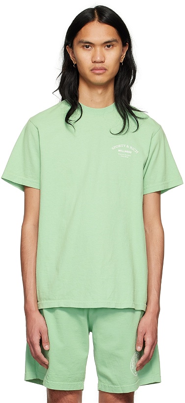 Photo: Sporty & Rich Green Cotton T-Shirt