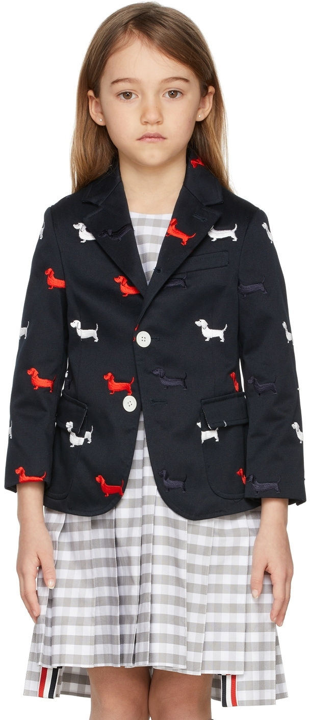 Thom Browne Kids Navy Hector Half Drop Blazer