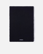 Pinko Ribbed Wool And Cashmere Scarf Dark Navy Blue