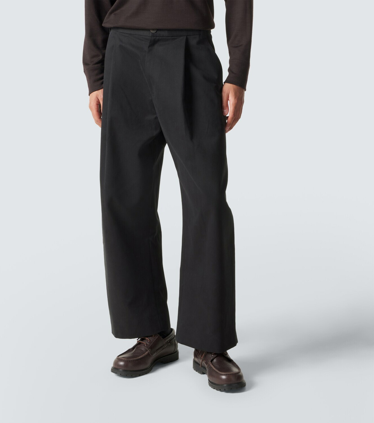 Studio Nicholson Sorte cotton wide-leg pants