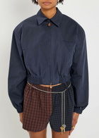 Alexander Wang Cotton-blend Cropped Jacket Navy