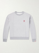 Cherry Los Angeles - Western Athletic Logo-Embroidered Cotton-Blend Jersey Sweatshirt - Gray
