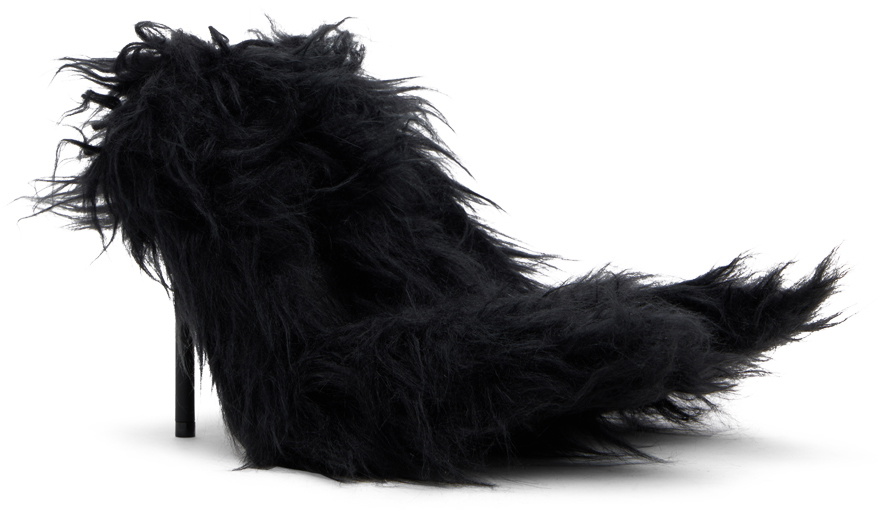 Balenciaga Black Flex Fur 110mm Heels