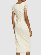 SELF-PORTRAIT Buttoned Lace Short Sleeve Midi Dress