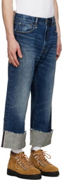 R13 Blue Cuffed X-Boyfriend Jeans