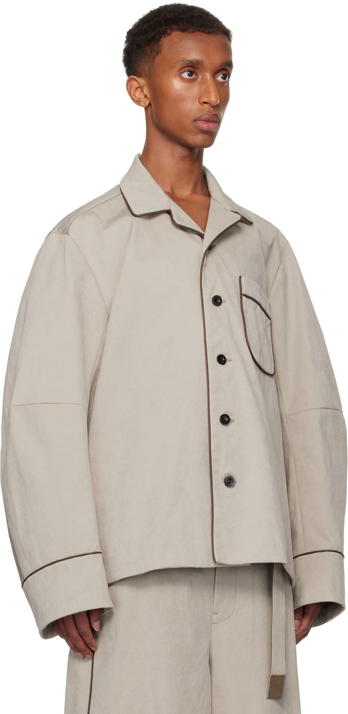 【送料&関税込】Sacai Beige Twill Blouson Jacket SACAI: NYLON TWILL BLOUSON(MENS) (D/BEIGE) | DSMG E-SHOP
