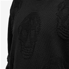 Alexander McQueen Men's Intarsia Skull Crew Neck Jumper in Black