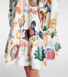 Camilla Printed embellished cotton minidress