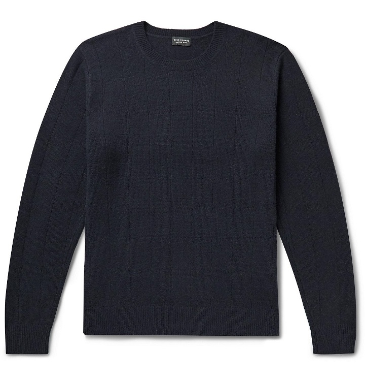 Photo: CLUB MONACO - Ribbed Wool and Cashmere-Blend Sweater - Blue