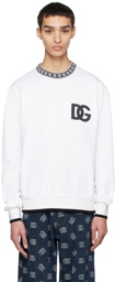 Dolce & Gabbana White Jacquard Crewneck Sweatshirt
