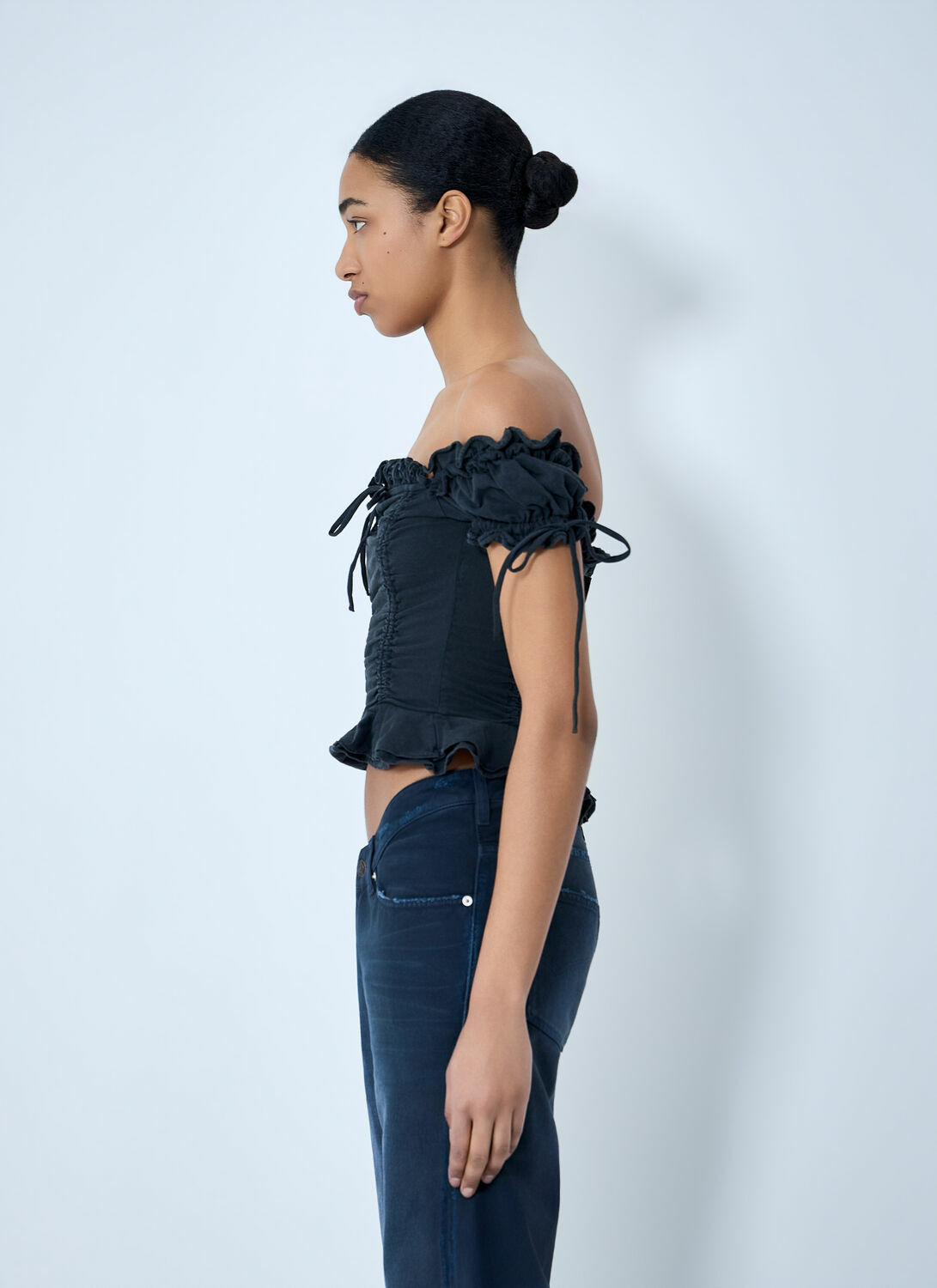 Balenciaga Gathered Cropped Top