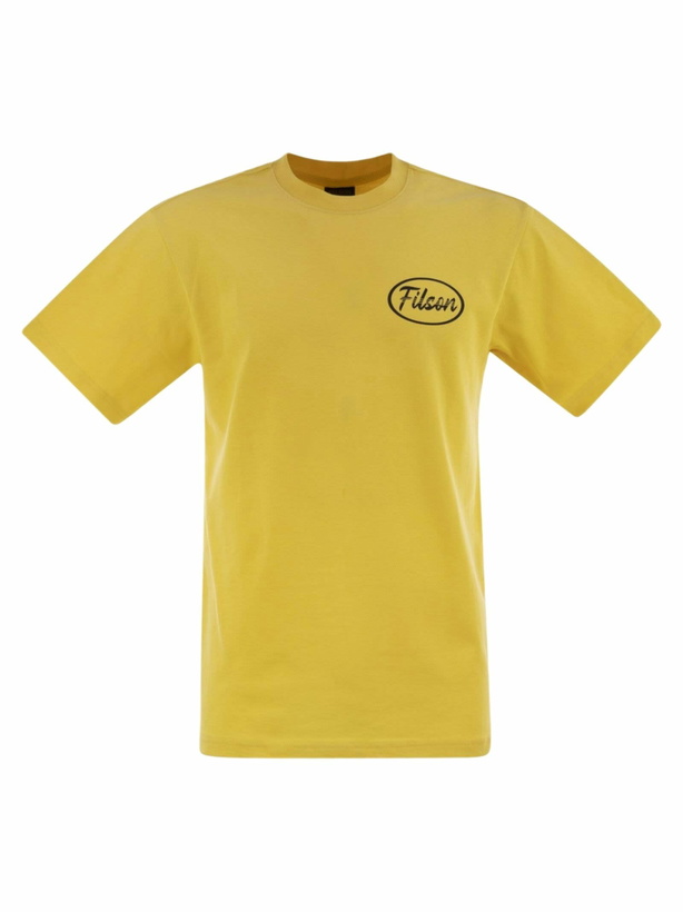 Photo: Filson T-shirt With Graphics On Chest And Back