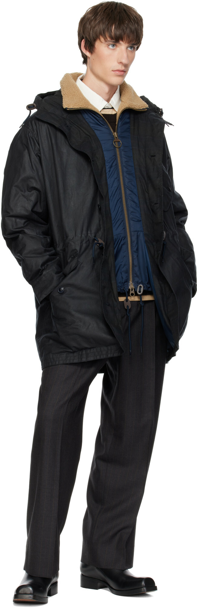 Barbour Navy Ursula Waxed Parka