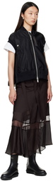 sacai Black Nylon Twill Vest