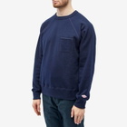 Battenwear Men's Reach Up Crew Sweat in Midnight Navy