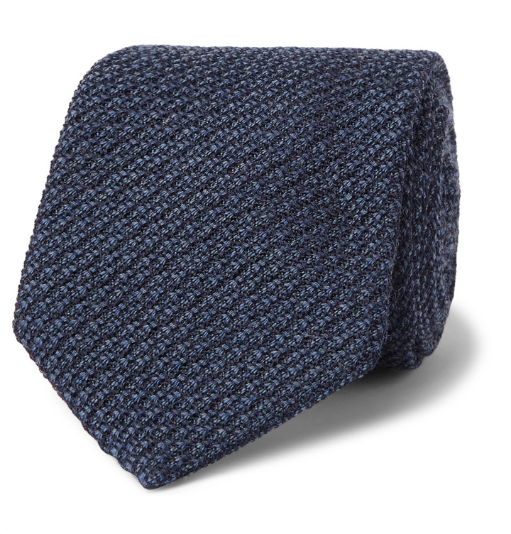 Photo: Canali - 8cm Textured Wool and Silk-Blend Tie - Blue