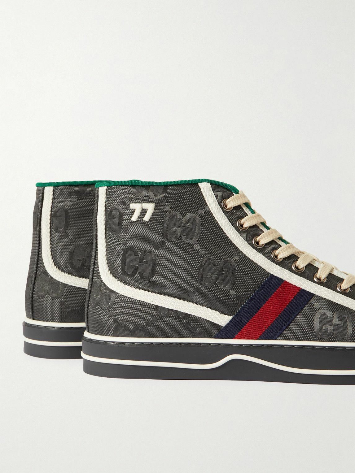 Men's Gucci Off The Grid High Top Sneaker In Black GG ECONYL®