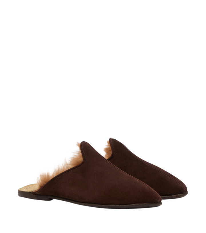 Photo: Sabah Shearling-lined suede mules