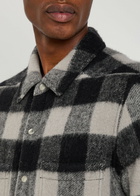 Rick Owens Checked Wool Overshirt Black
