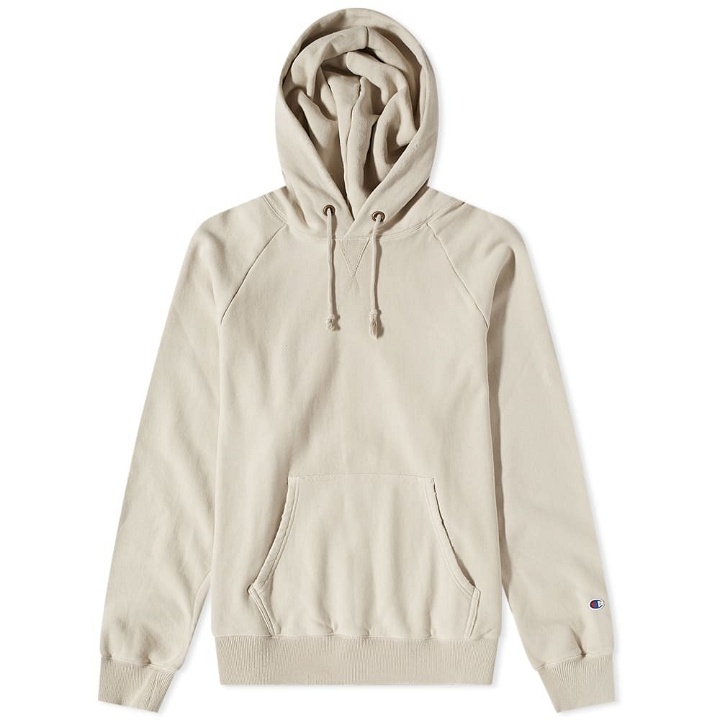 Photo: Champion Reverse Weave Men's Distressed Hoody in Brown Rice