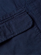 Oliver Spencer - Coram Unstructured Nehru-Collar Indigo-Dyed Cotton Jacket - Blue