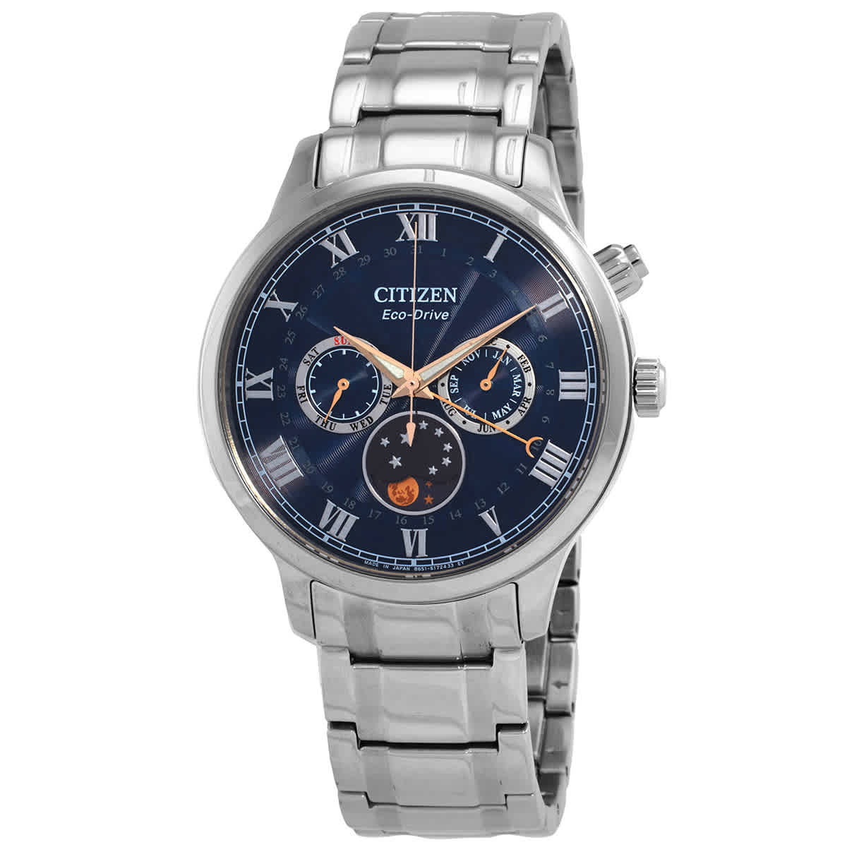 Citizen Eco-Drive Blue Dial Moon Phase Mens Watch AP1050-81L Citizens ...
